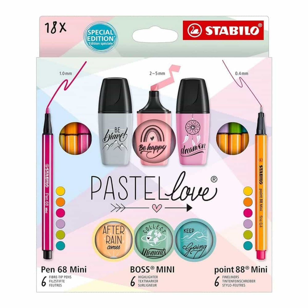 STABILO - Set de 18 Stabilo Pastel Love – Special Edition
