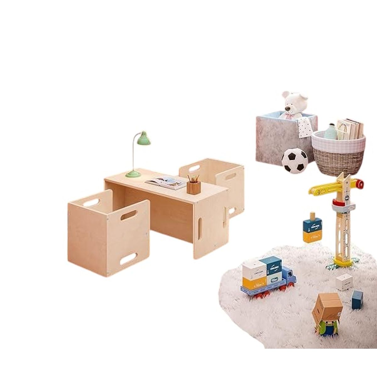 GENERICO - Mesa Escritorio + 2 Sillas Montessori