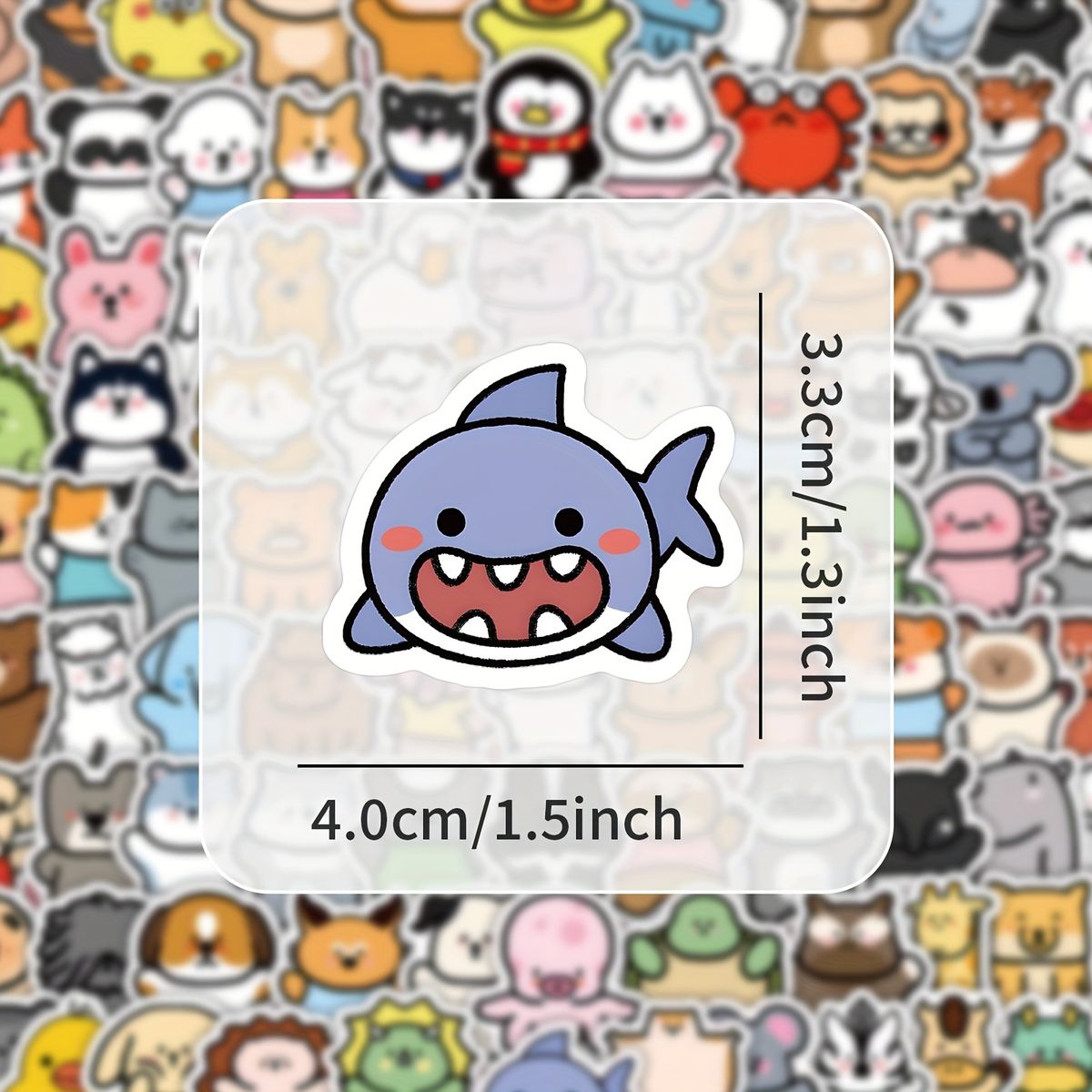 GENERICO - Sticker Animales Kawaii 100 unidades