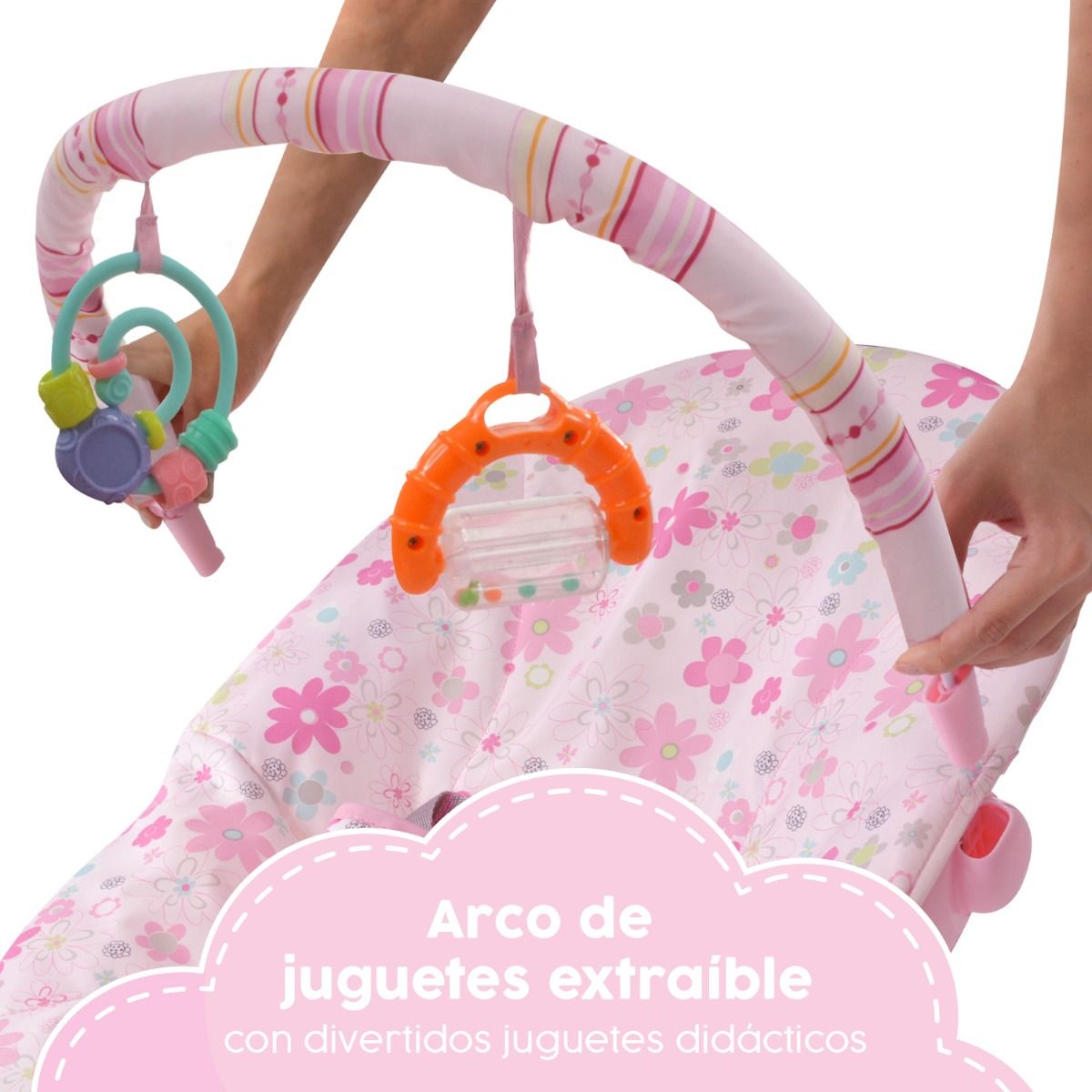 LITTLE MONKEY - Bouncer Silla Mecedora Vibradora Bebe PortableJuguetes Verde