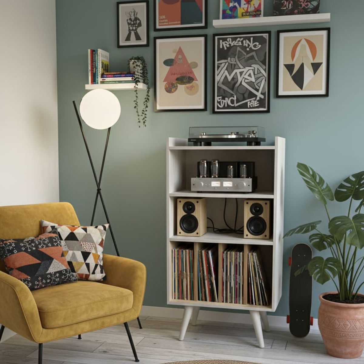 GENERICO - Rack para vinilos 60 x 45 x 110 cm