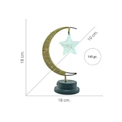 SOLEIO - Lámpara LED Media Luna con Cáñamo Estrella