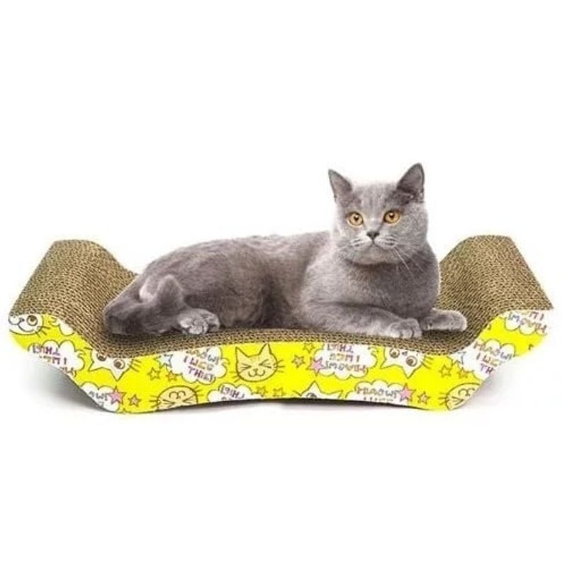DEFENSOR FOREVER - Rascador De Cartón Corrugado Gato + Catnip Hierba Gatera