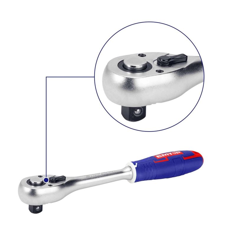 EMTOP - Kit de 14 Piezas Dados Ratchet 1/4 45t EMTOP
