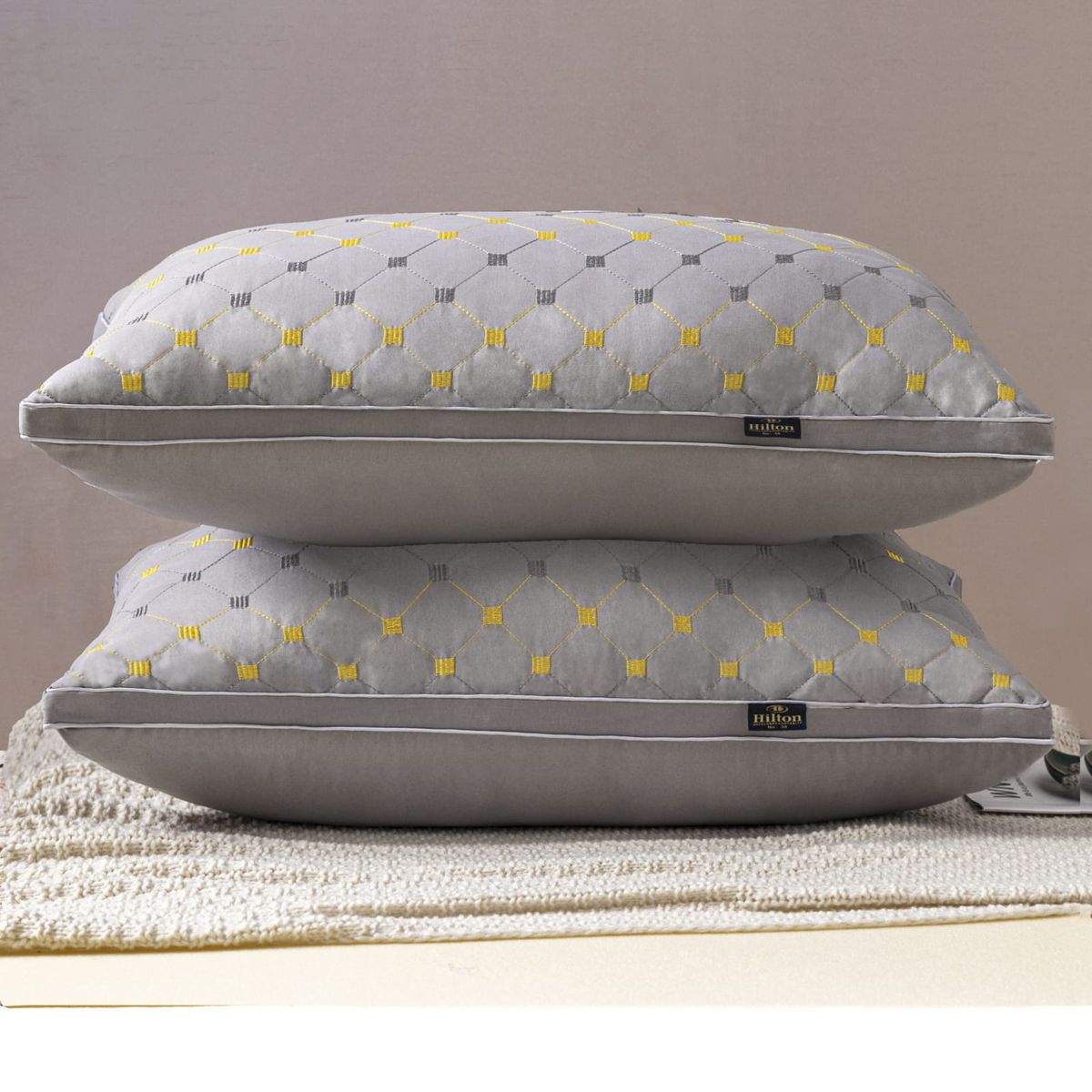 GENERICO - Pack Almohada rectangular 50x70cm Color Gris 2 UND