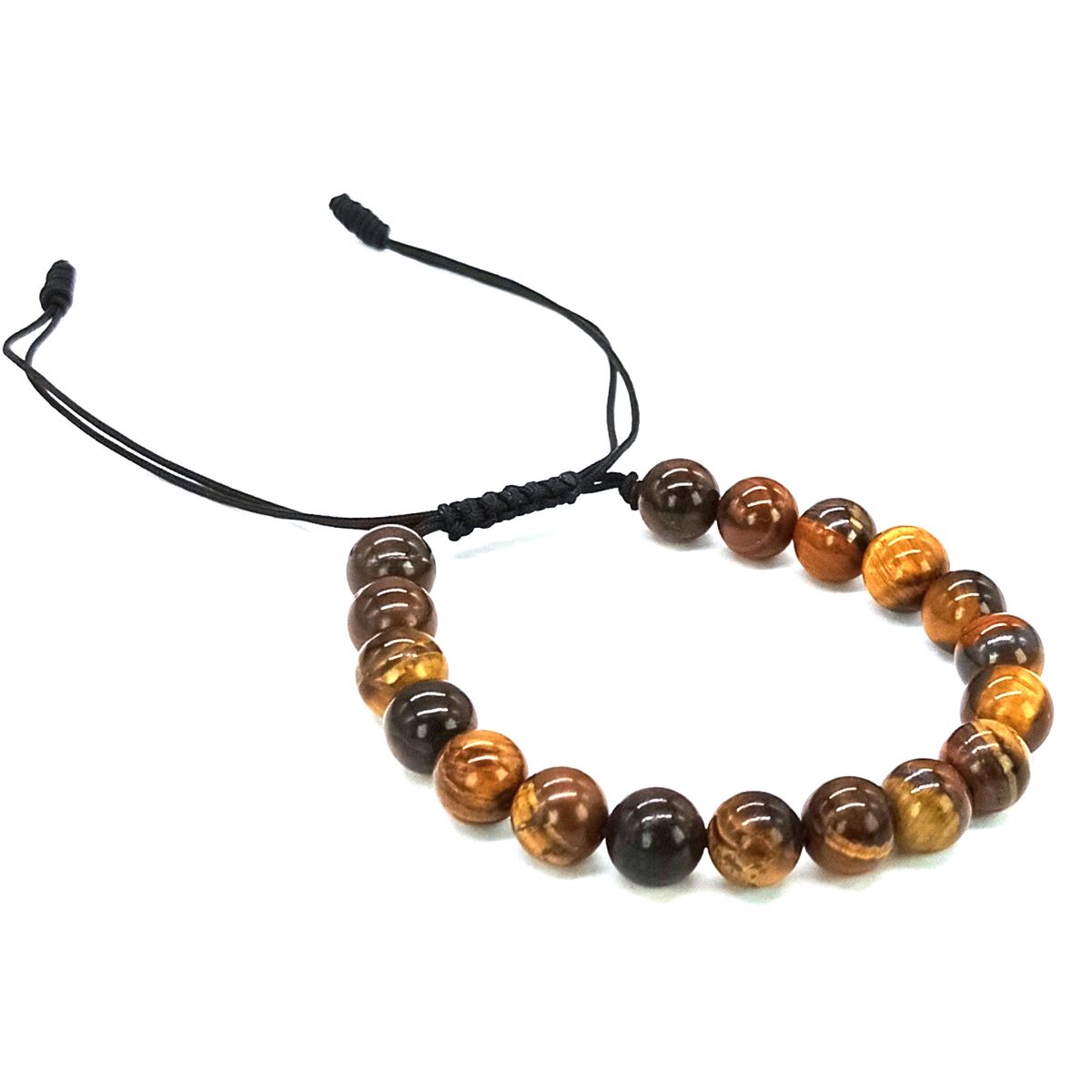 GENERICO - Pulsera Ojo de Tigre Ajustable Piedra Natural