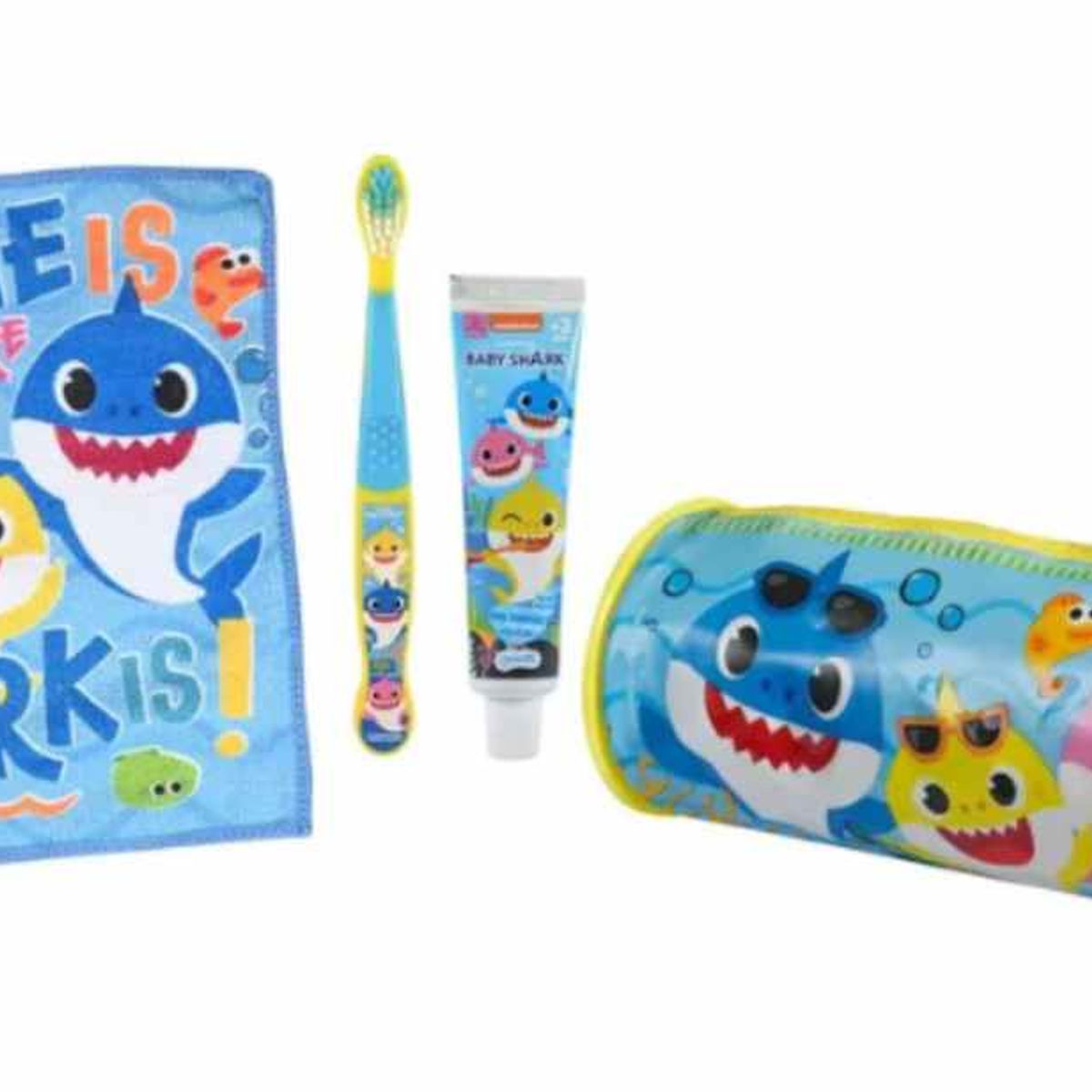 OEM - Set Pasta De Dientes Cepillo Toalla Estuche Baby Shark
