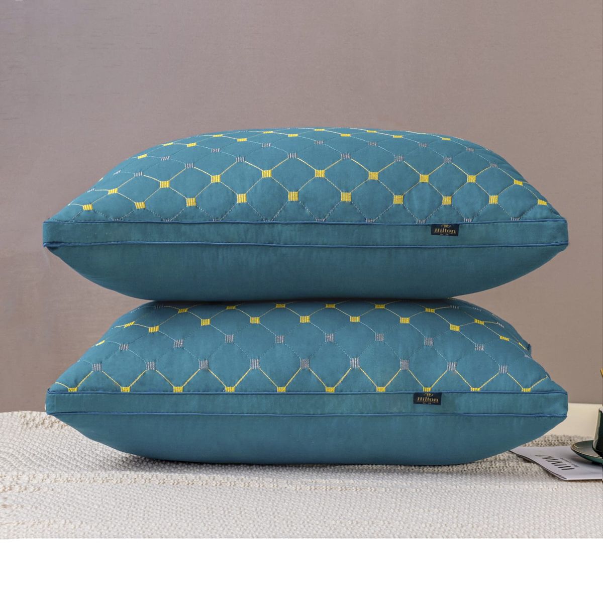 GENERICO - Pack 2 Almohadas rectangulares super suaves 50x70cm Color TURQUESA