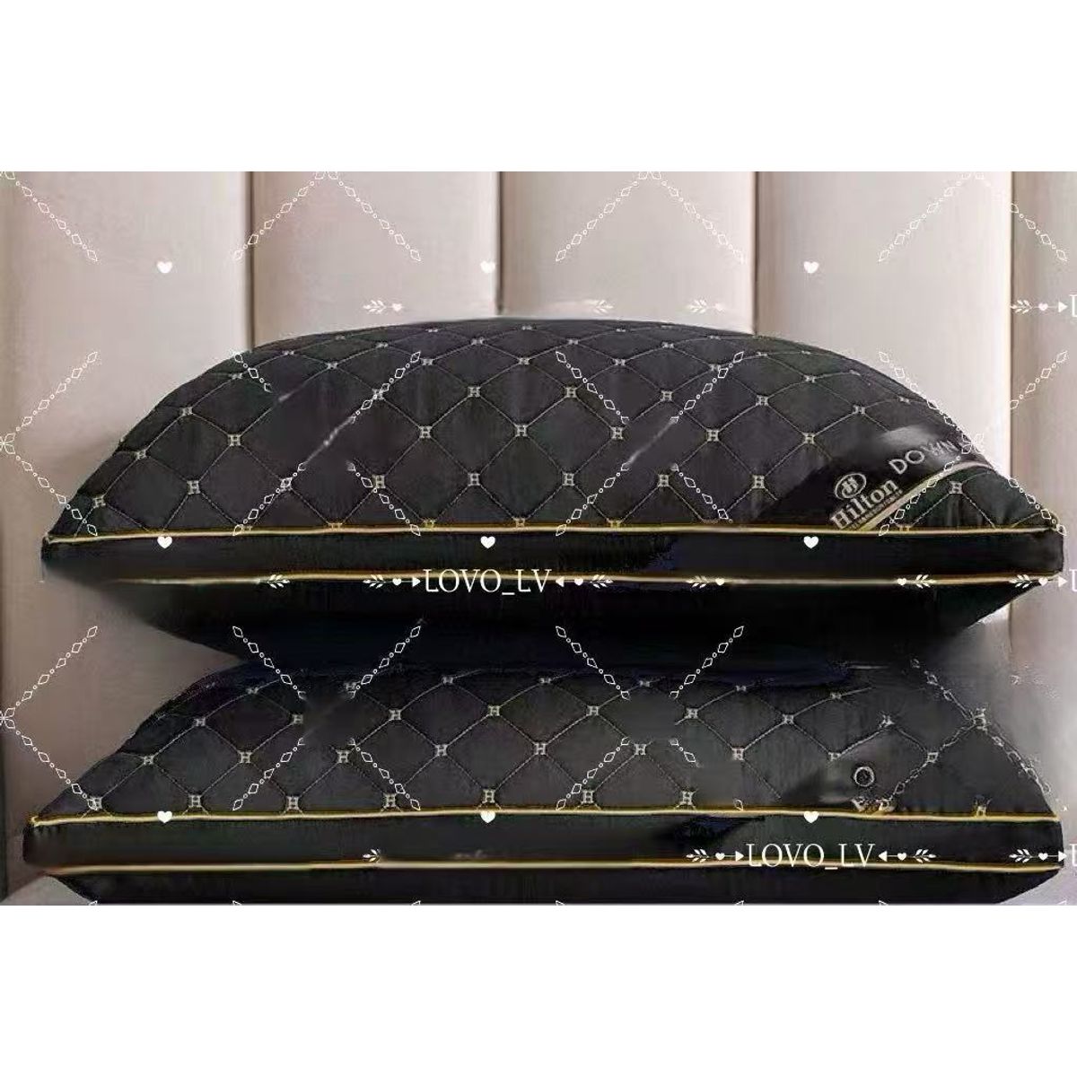 GENERICO - Pack 2 Almohadas rectangulares super suaves 50x70cm Color NEGRO