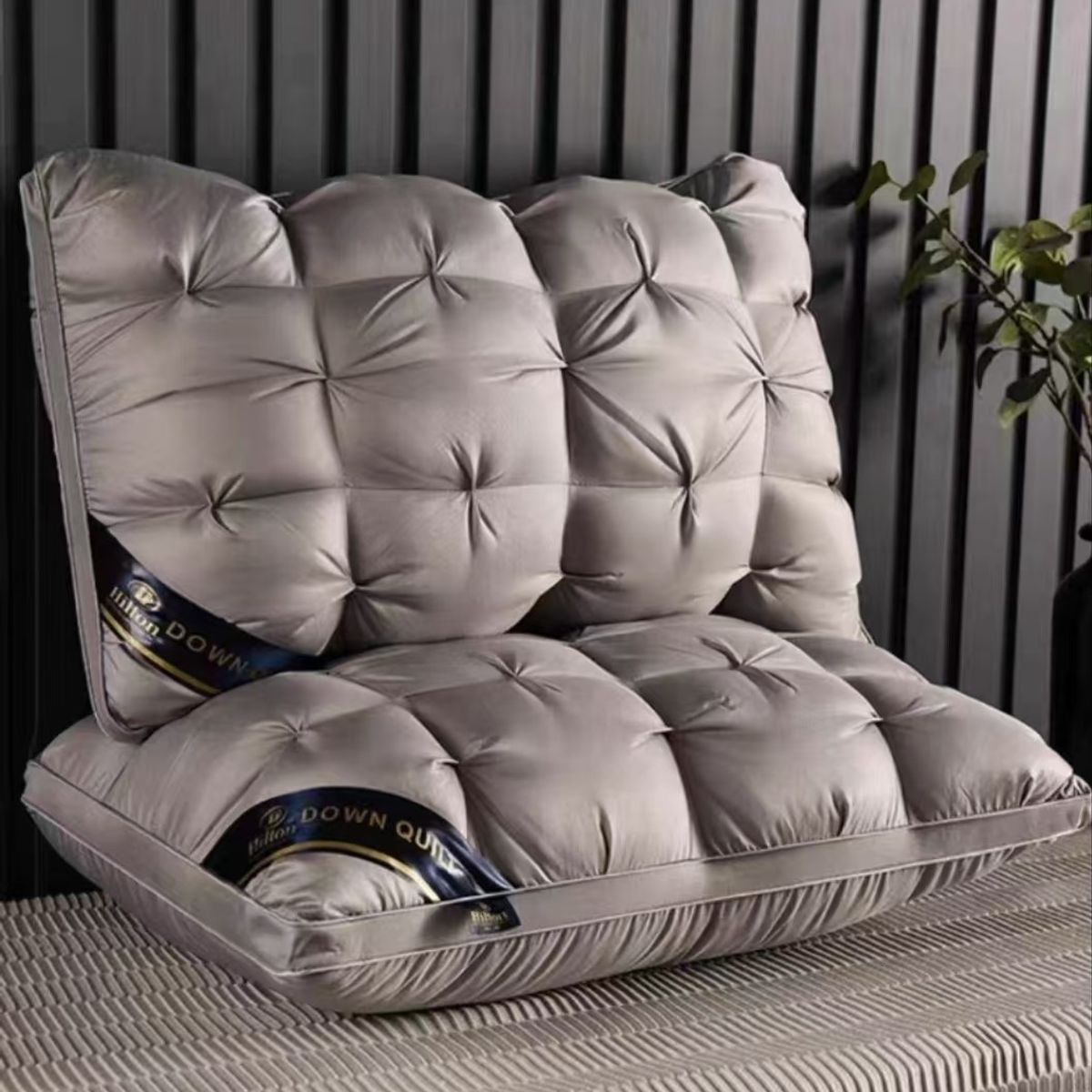 GENERICO - Pack 2 Almohadas rectangulares super suaves 50x70cm Color GRIS