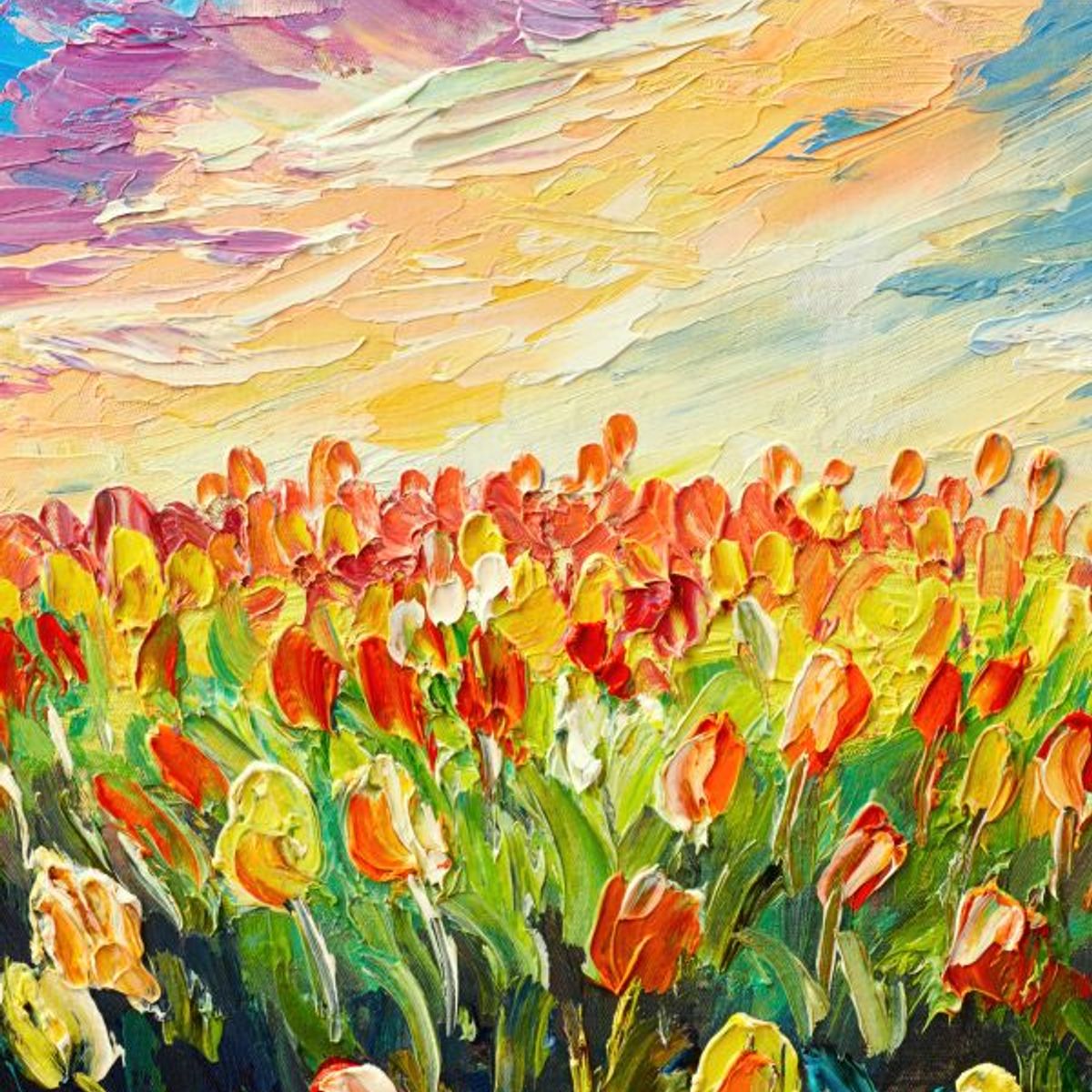 LOS REGALONES - Cuadro Canvas Imagen Jardin en lienzo 85x55 cm