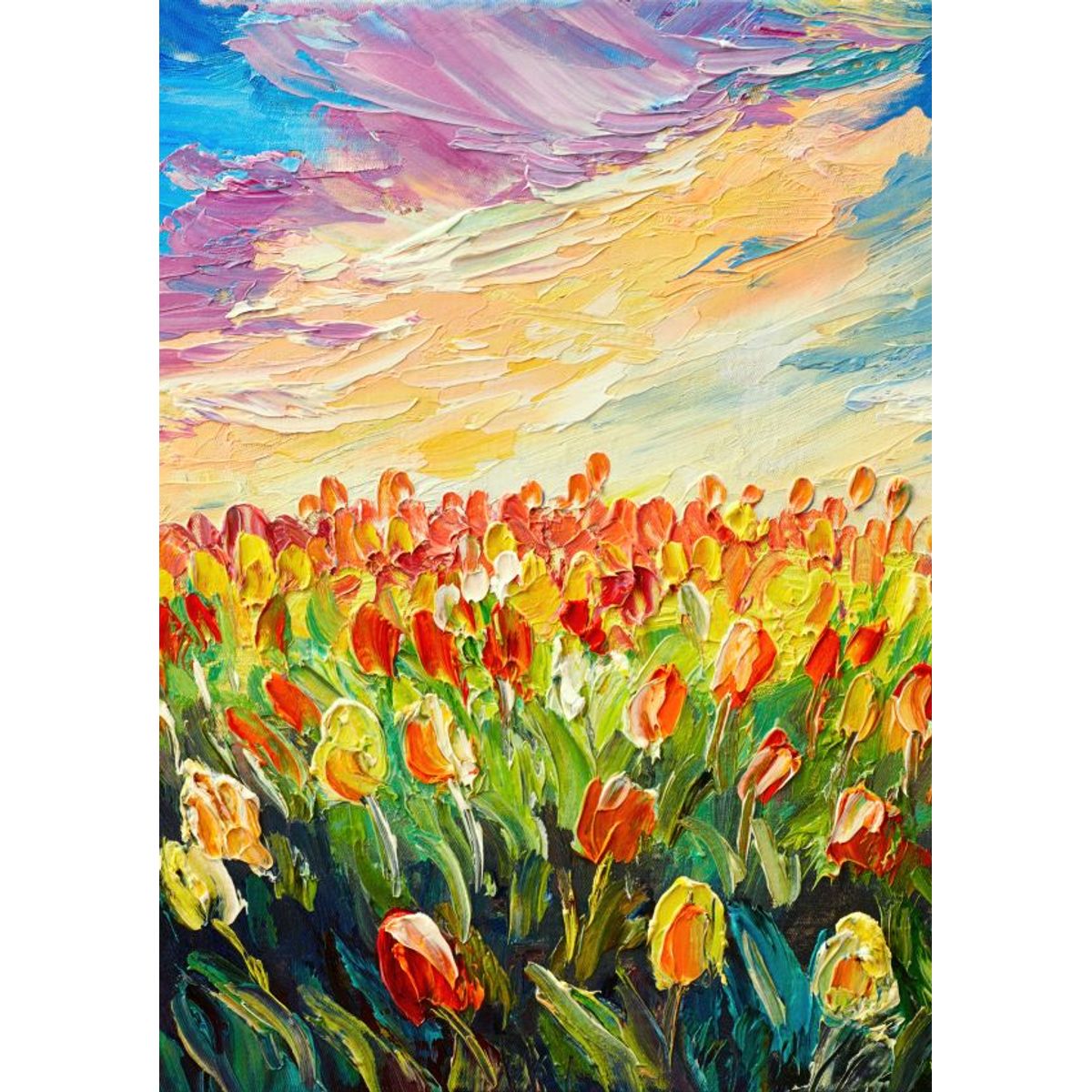 LOS REGALONES - Cuadro Canvas Imagen Jardin en lienzo 85x55 cm