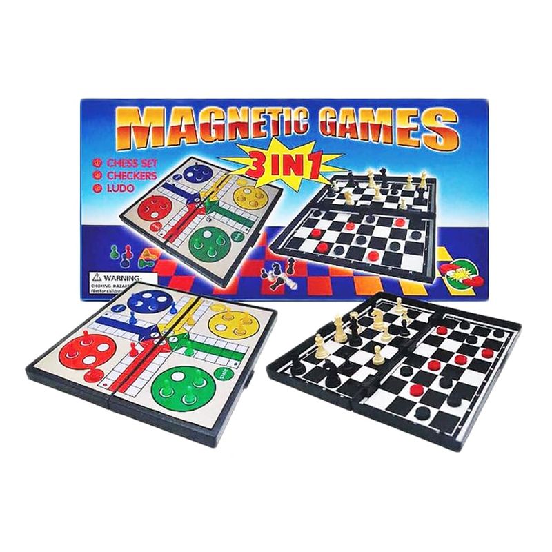 GENERICO - Ajedrez - Damas - Ludo 3 en 1