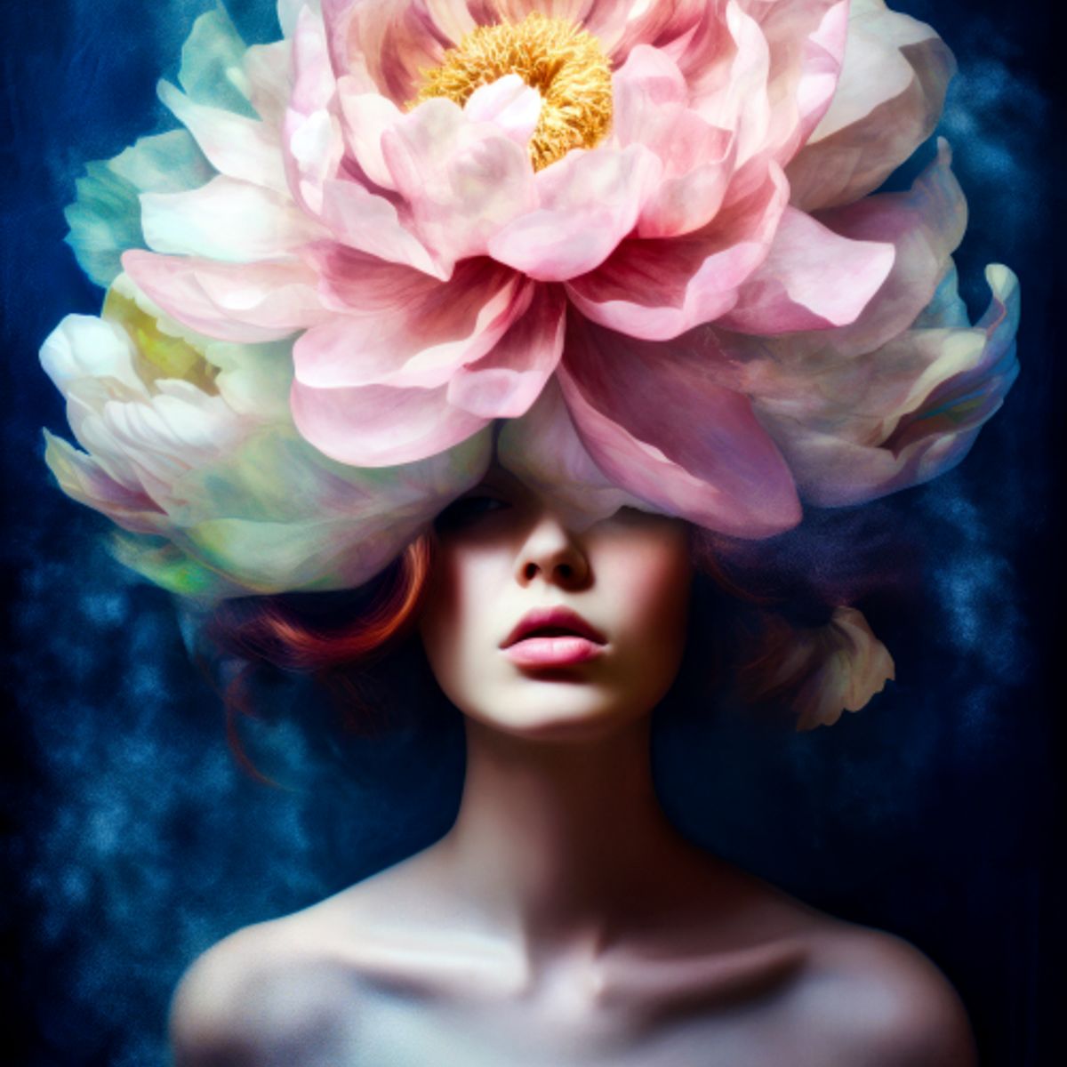 LOS REGALONES - Cuadro Canvas Imagen Mujer floral en lienzo 85x55 cm