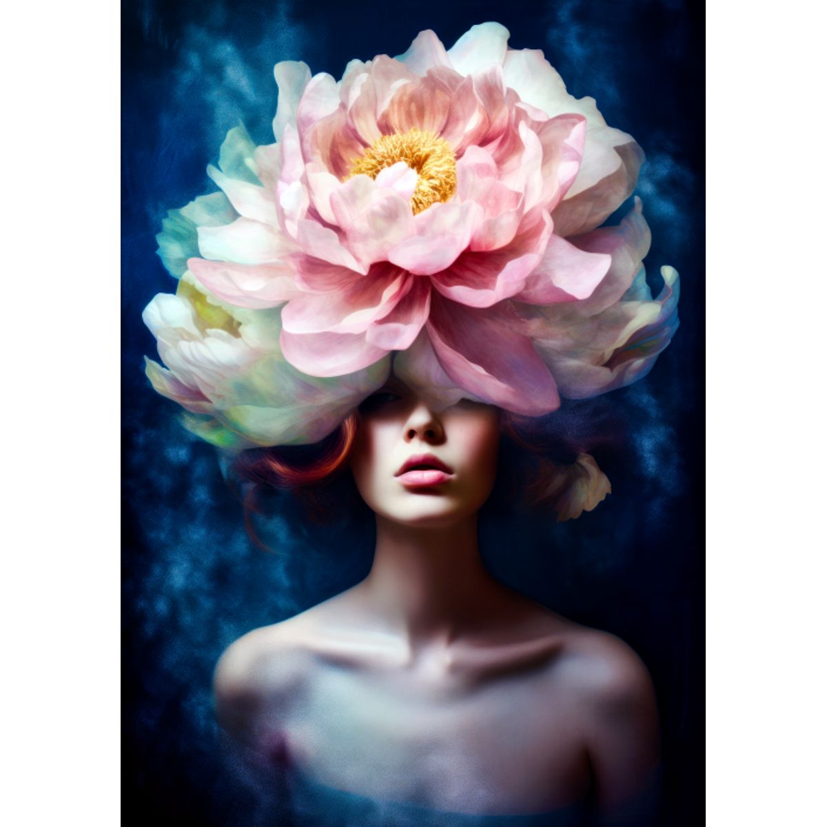 LOS REGALONES - Cuadro Canvas Imagen Mujer floral en lienzo 85x55 cm