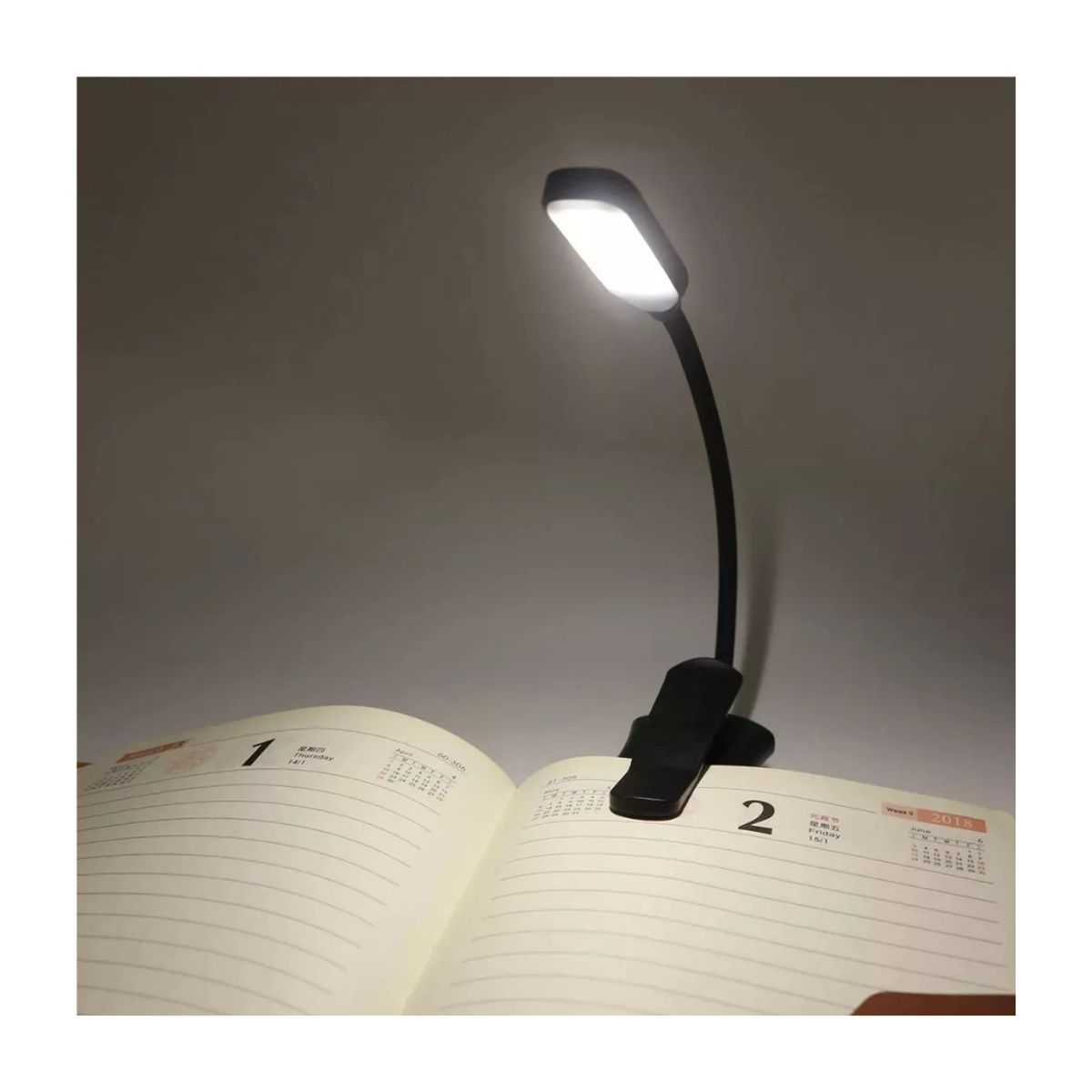 GENERICO - Lámpara Clip LED Flexible Luz de Lectura a Pilas y USB