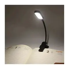 GENERICO - Lámpara Clip LED Flexible Luz de Lectura a Pilas y USB