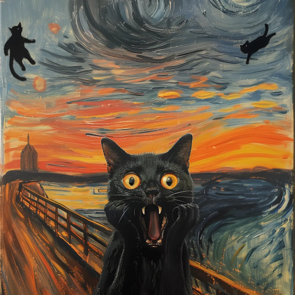 LOS REGALONES - Cuadro Canvas Imagen Gato en lienzo 85x55 cm