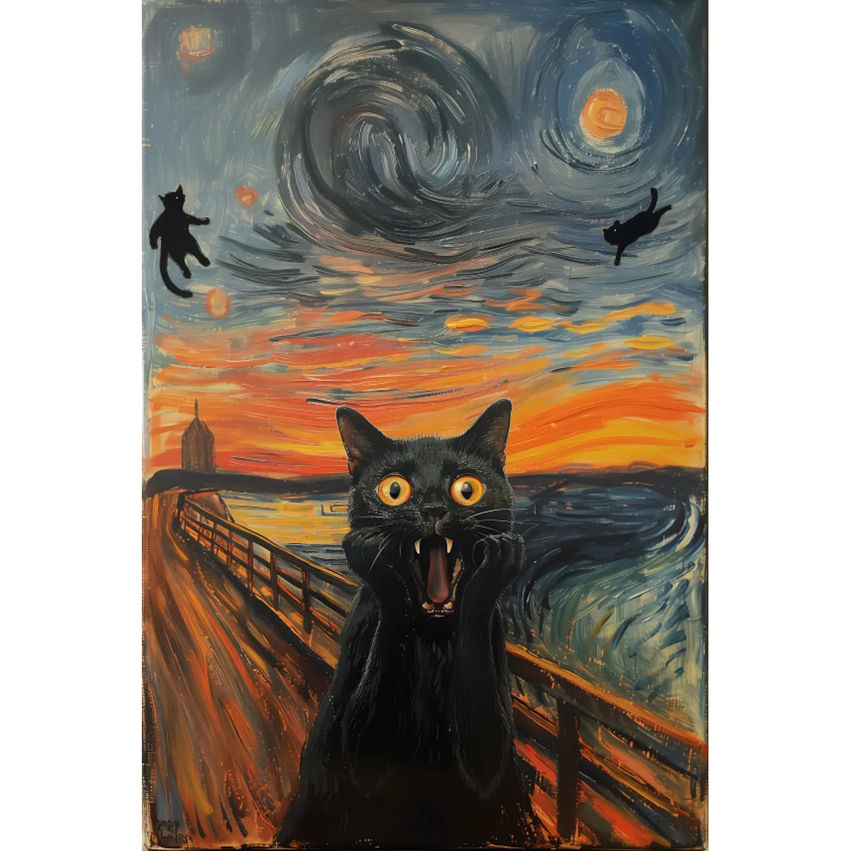 LOS REGALONES - Cuadro Canvas Imagen Gato en lienzo 85x55 cm