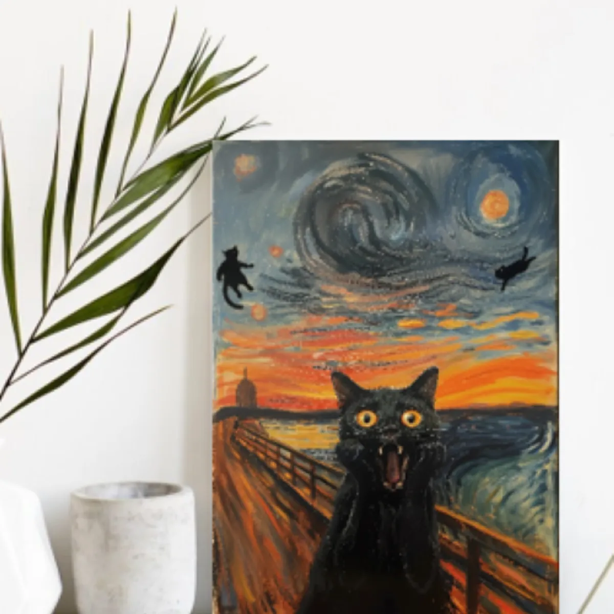 LOS REGALONES - Cuadro Canvas Imagen Gato en lienzo 85x55 cm