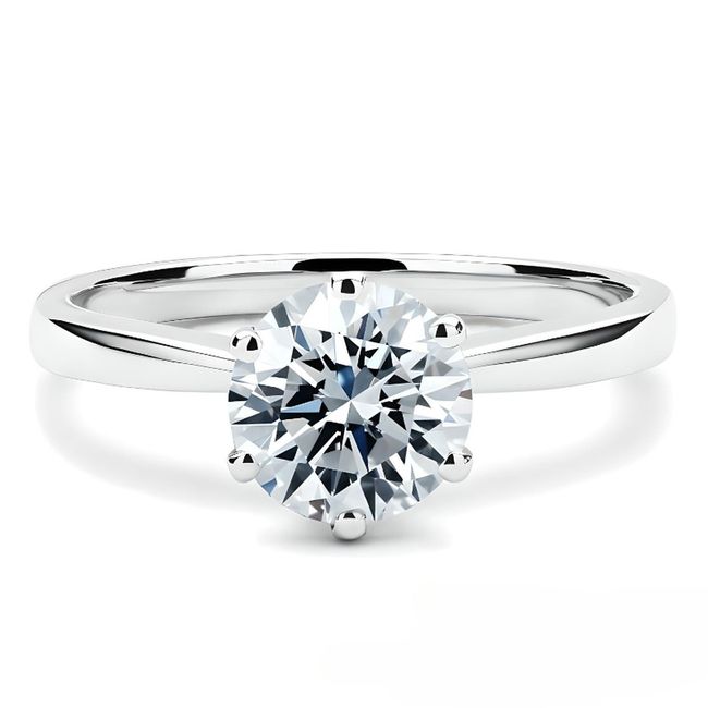 BOOMZAIR - Anillo de Compromiso Solitario con Moissanita Redonda de 2.0 ct VVS1