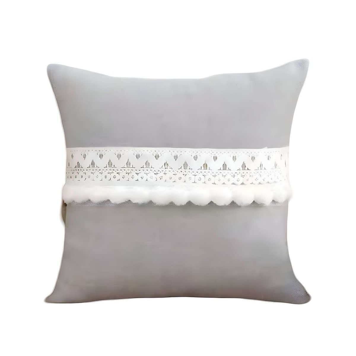 GENERICO - SET DE 2 FUNDAS DE COJIN CON POMPON 45x45 S4