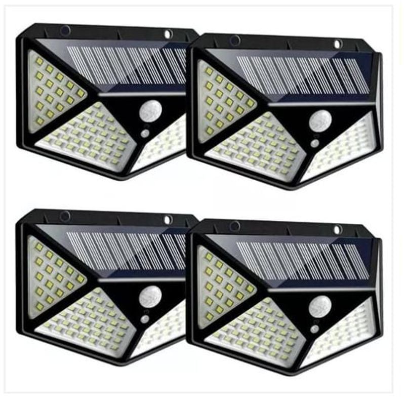 GENERICO - Pack 4 Lámparas Solares LED Sensor Movimiento Impermeable