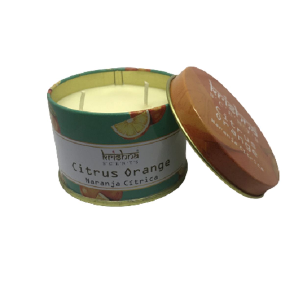 GENERICO - Vela Aromatica Naranja Citrica Doble Mecha Krishna