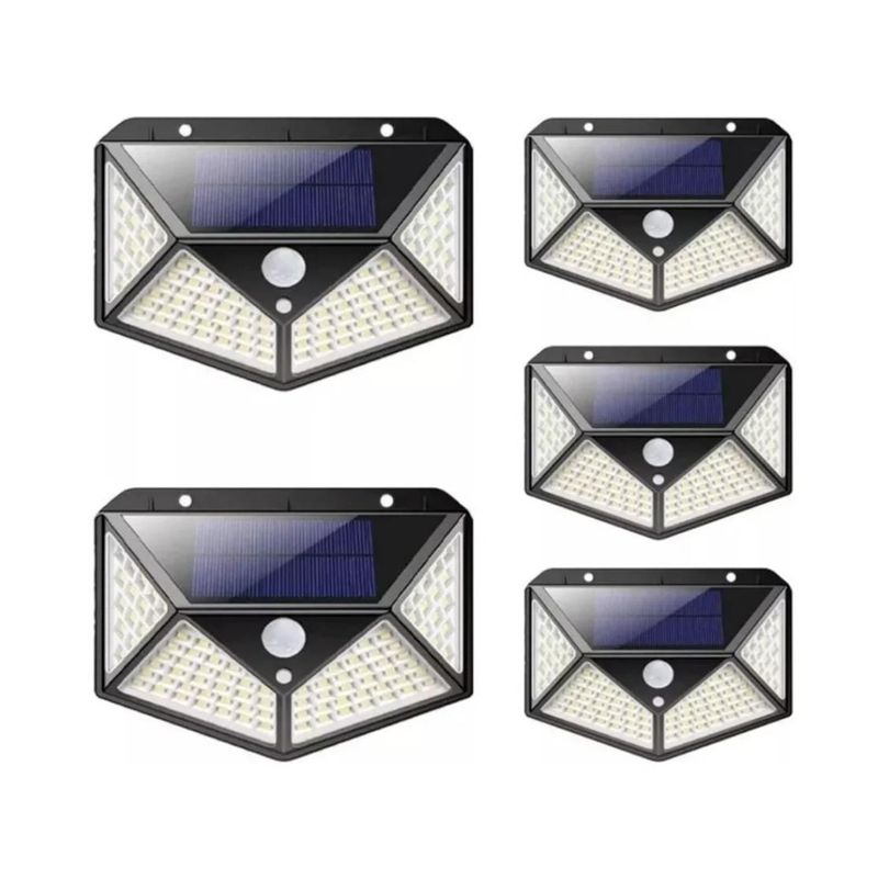 GENERICO - Pack 5 Lámparas Solares LED Sensor Movimiento Impermeable