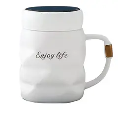 GENERICO - Taza Tazón Mug De Cerámica Con Tapa Hermética 400 ML