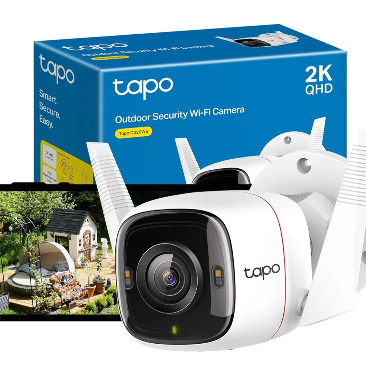 TP LINK - Set Cámara Outdoor Tapo C320 2K QHD Visión Nocturna + 128 GB