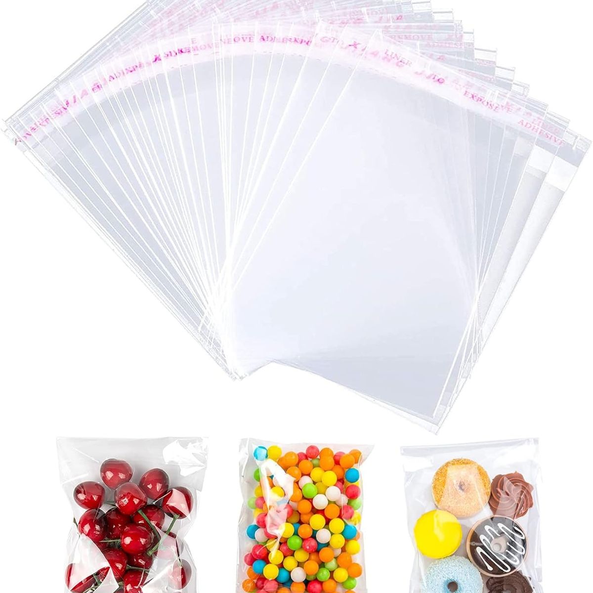 KUANGYE - Bolsa Tipo Celofán Cierre Con Adhesivo 32x47 Cms 100 Unds