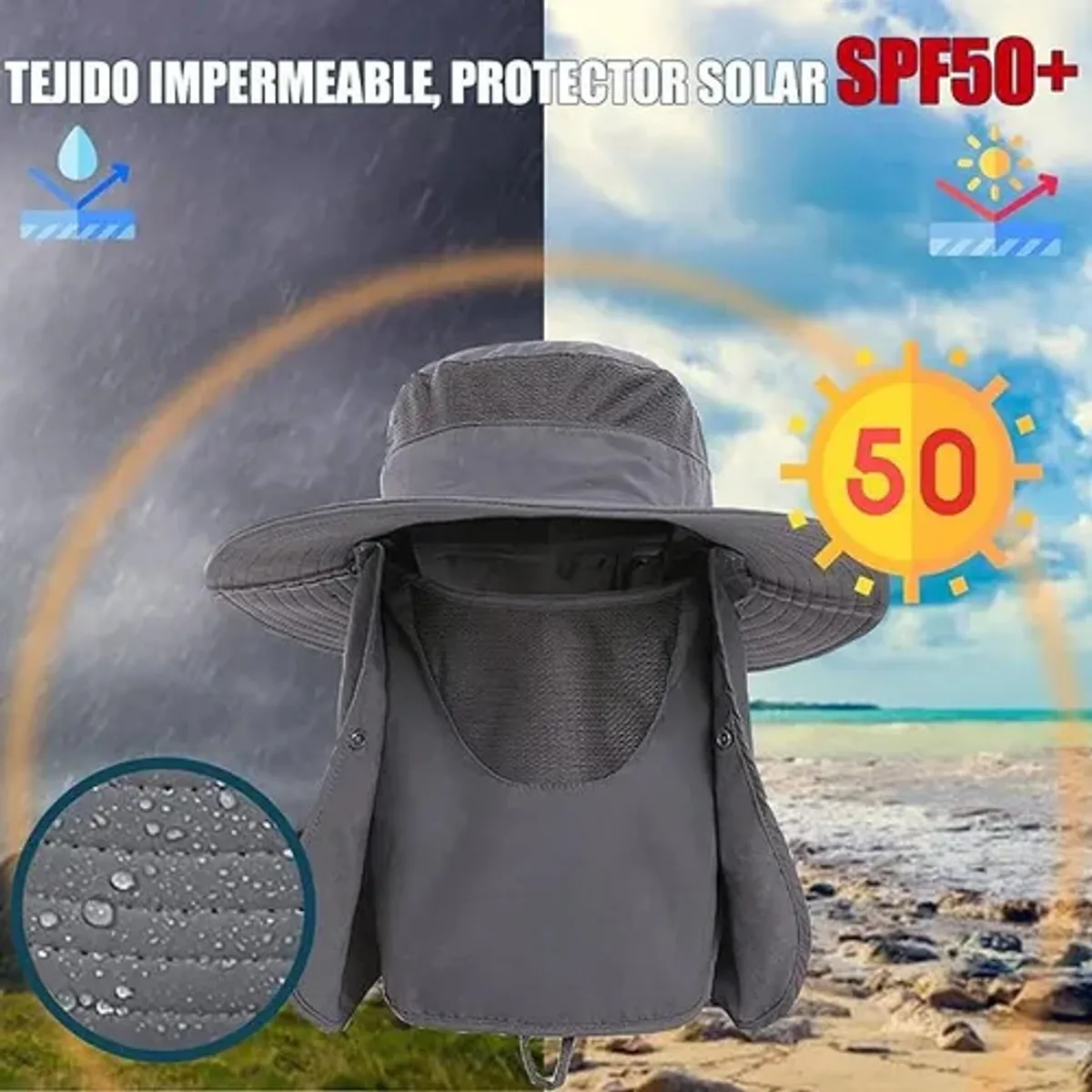 KUANGYE - Sombreros De Pesca Gorros De Pescador Con Protección Upf 50+