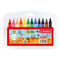 STABILO - Set de 12 Crayones de Cera Jumbo Yippy-Wax