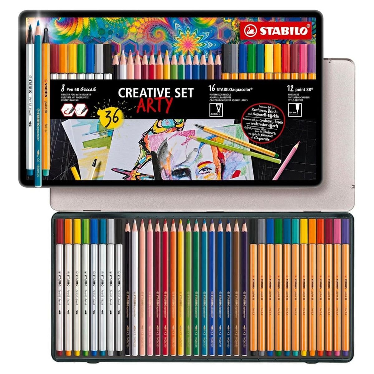 STABILO - Caja Metálica 36 Creative Set Arty Stabilo