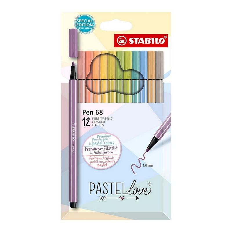 STABILO - Set de 12 Marcadores Stabilo Pen 68 Pastel Love