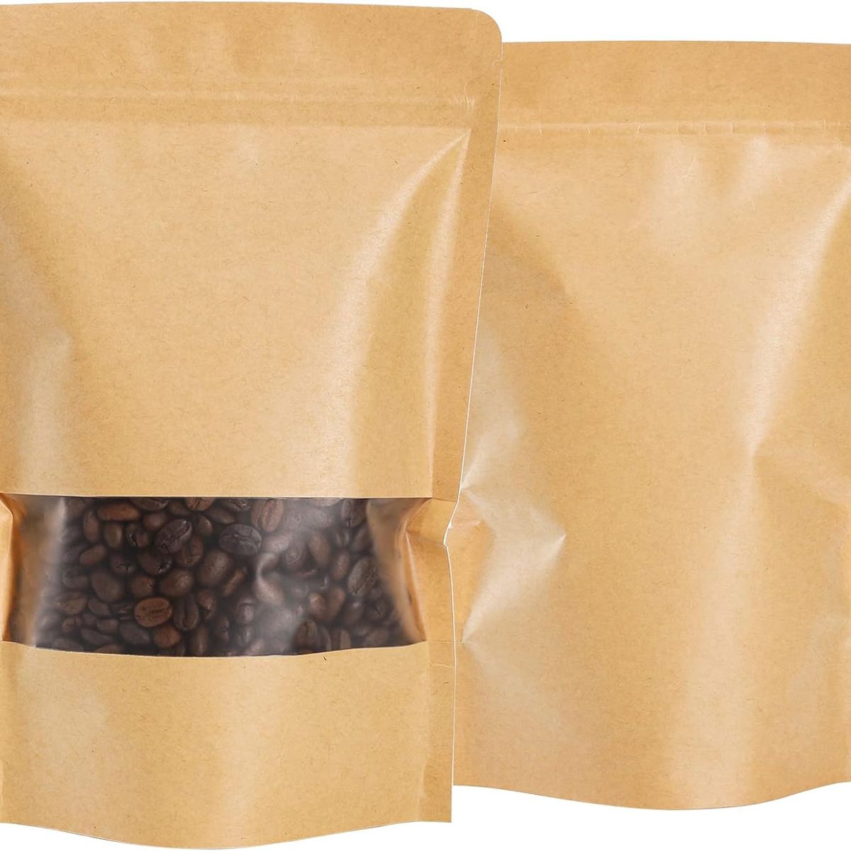 200 Bolsas Papel Kraft Doypack 12x20x4 Cms Cierre Hermetico, marca KUANGYE - Foto Principal