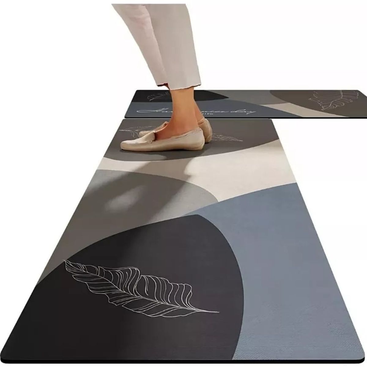 KUANGYE - Set 2 Alfombra 40x120 Y 40x60 Cm Cocina Piso Antideslizante