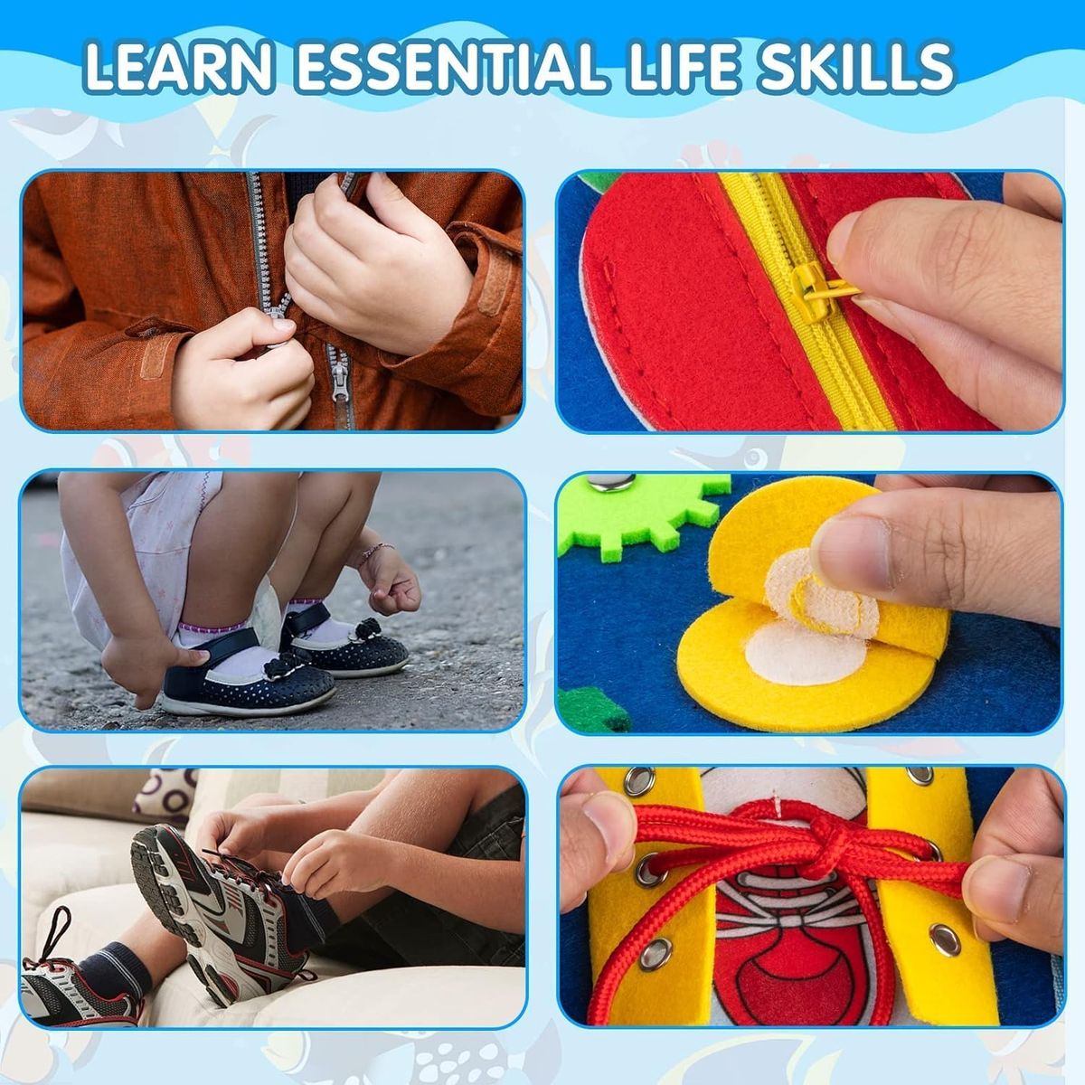 KUANGYE - Libro Sensorial Y Didáctico Desarrollo Habilidades De Tela