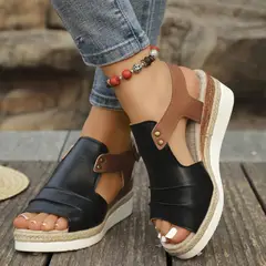 TIOZONEY - Sandalia Mujer -Negro