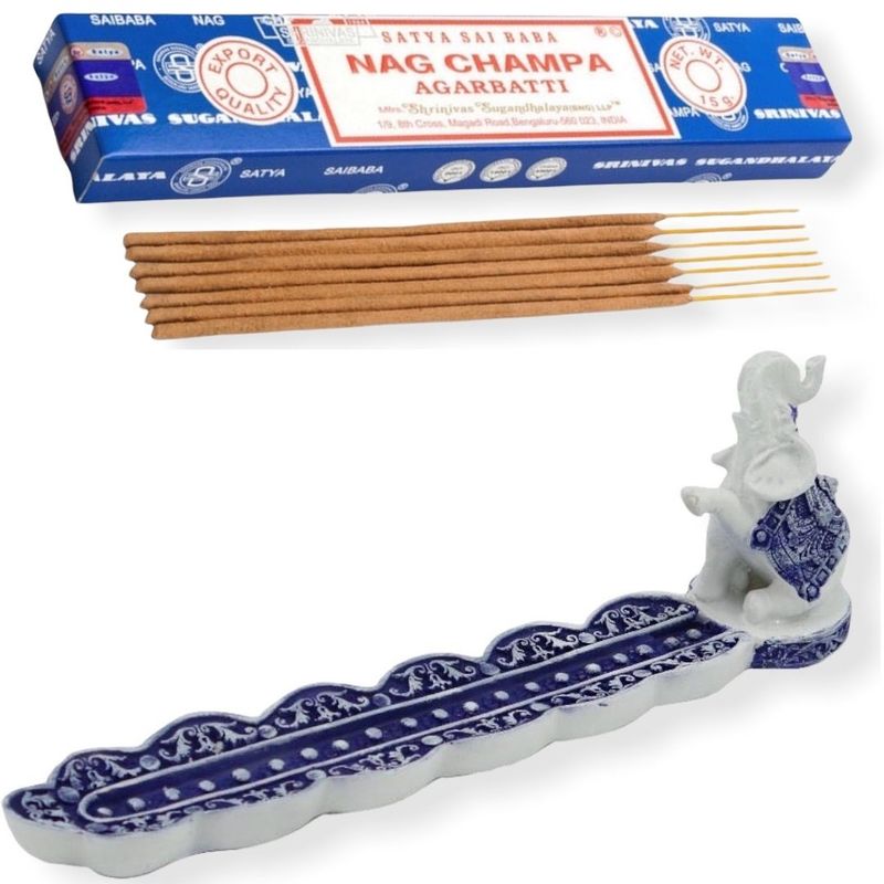 GENERICO - Figura Elefante De La Suerte Thai Feng Shui con Porta Incienso