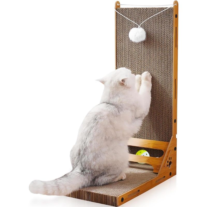 KUANGYE - Rascador Vertical L Cartón Para Mascota Gatos Antiestres