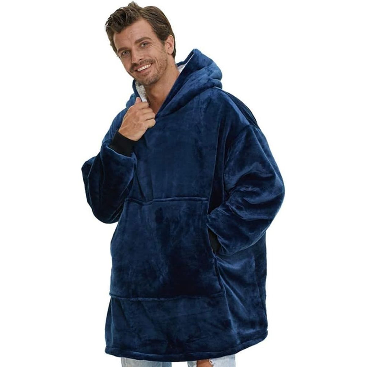 EVERSO - PACK2 Pijamas con capucha para hombres adultos manta cálida y cómoda