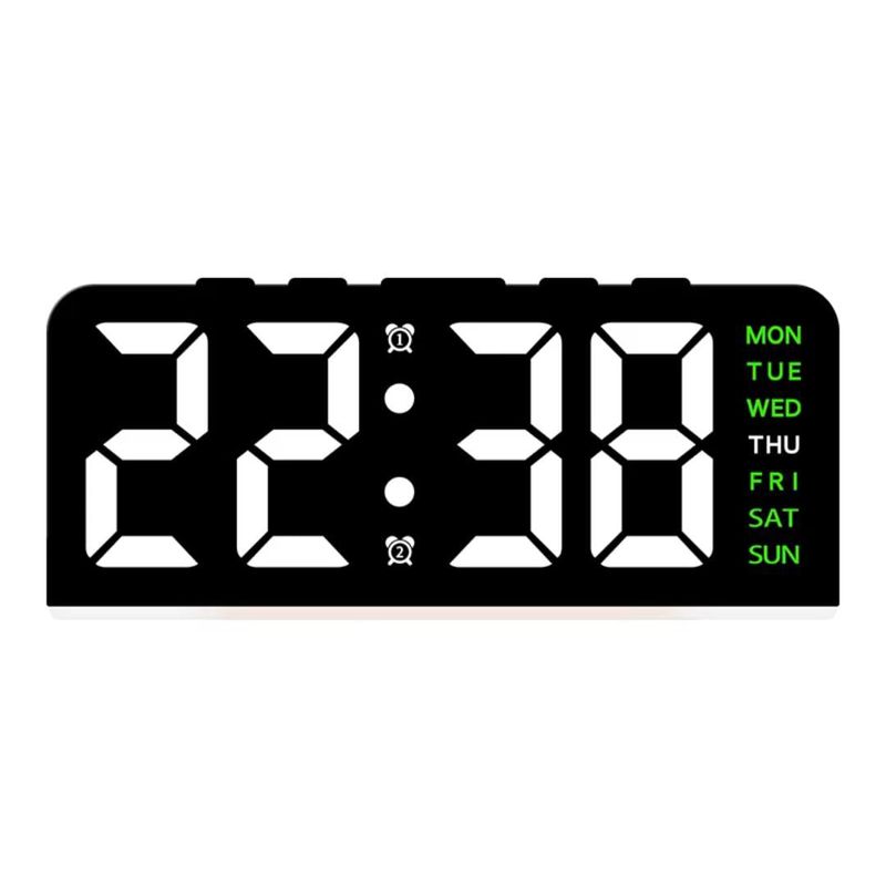 OEM - RELOJ ALARMA DE MESA CON CALENDARIO E ILUMINACION VERDE