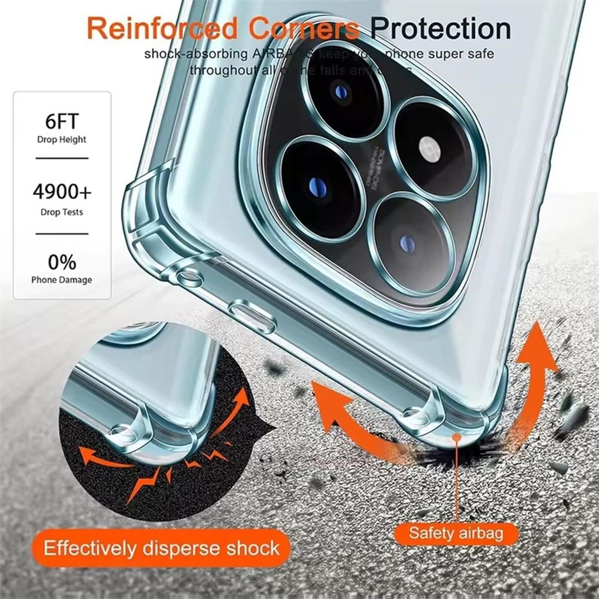 GENERICO - Carcasa Antishock Transparente para Xiaomi Redmi Note 14 Pro Plus 5g