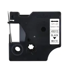 GENERICO - Cinta Etiqueta D1 para Rotuladora DYMO 12mmX7m Blanca 45013