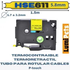 GENERICO - Cinta Termocontraible HSe-611 Alternativa 58mm Amarilla