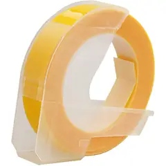 GENERICO - Cinta PVC texto 3D para Etiquetadora DYMO 9mm x 3m Amarillo