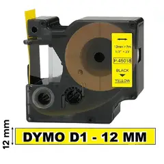 GENERICO - Cinta Etiqueta D1 para Rotuladora DYMO 12mmX7m Amarill 45018
