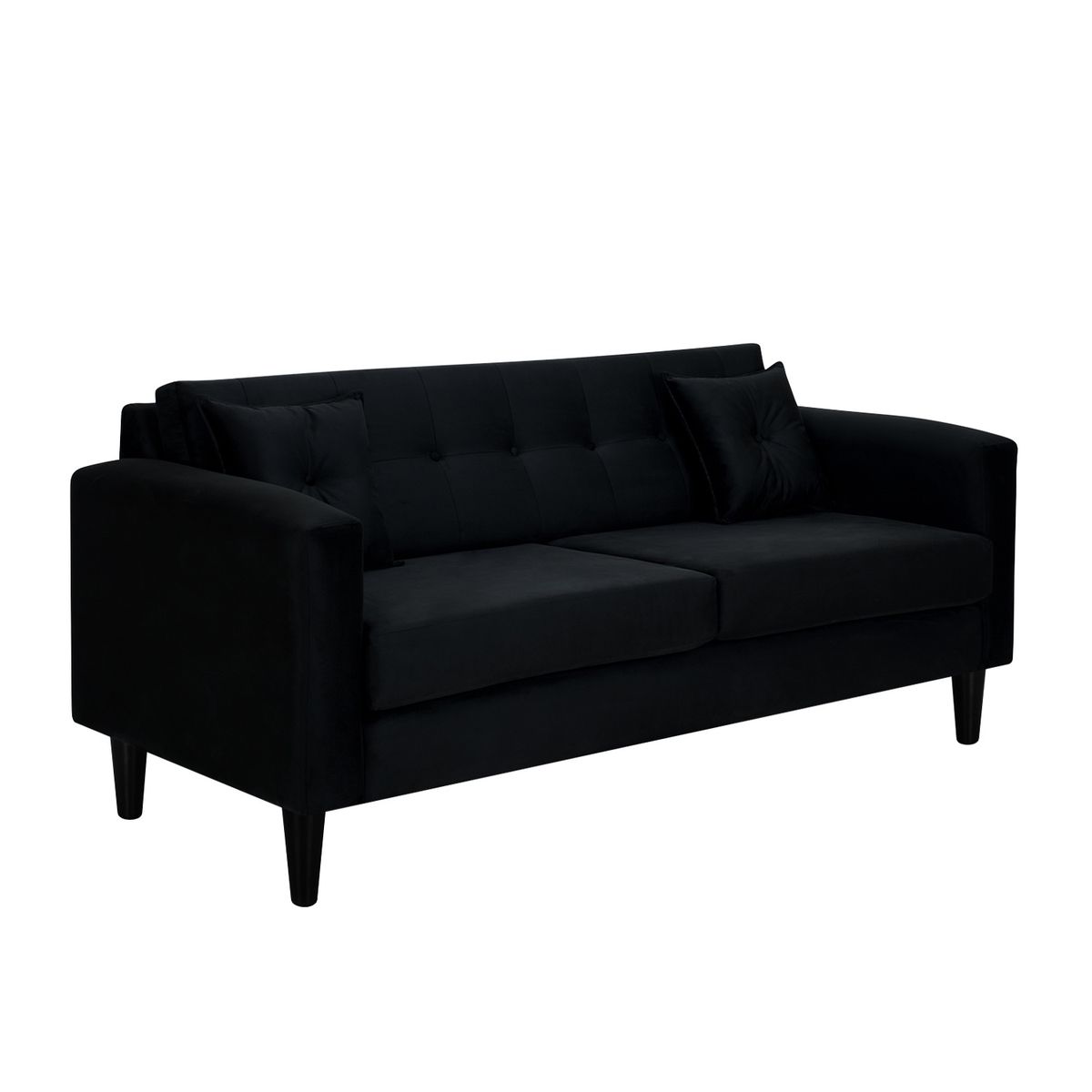 BODEVIR - Sofa New Retro 3C Felpa 00 Negro
